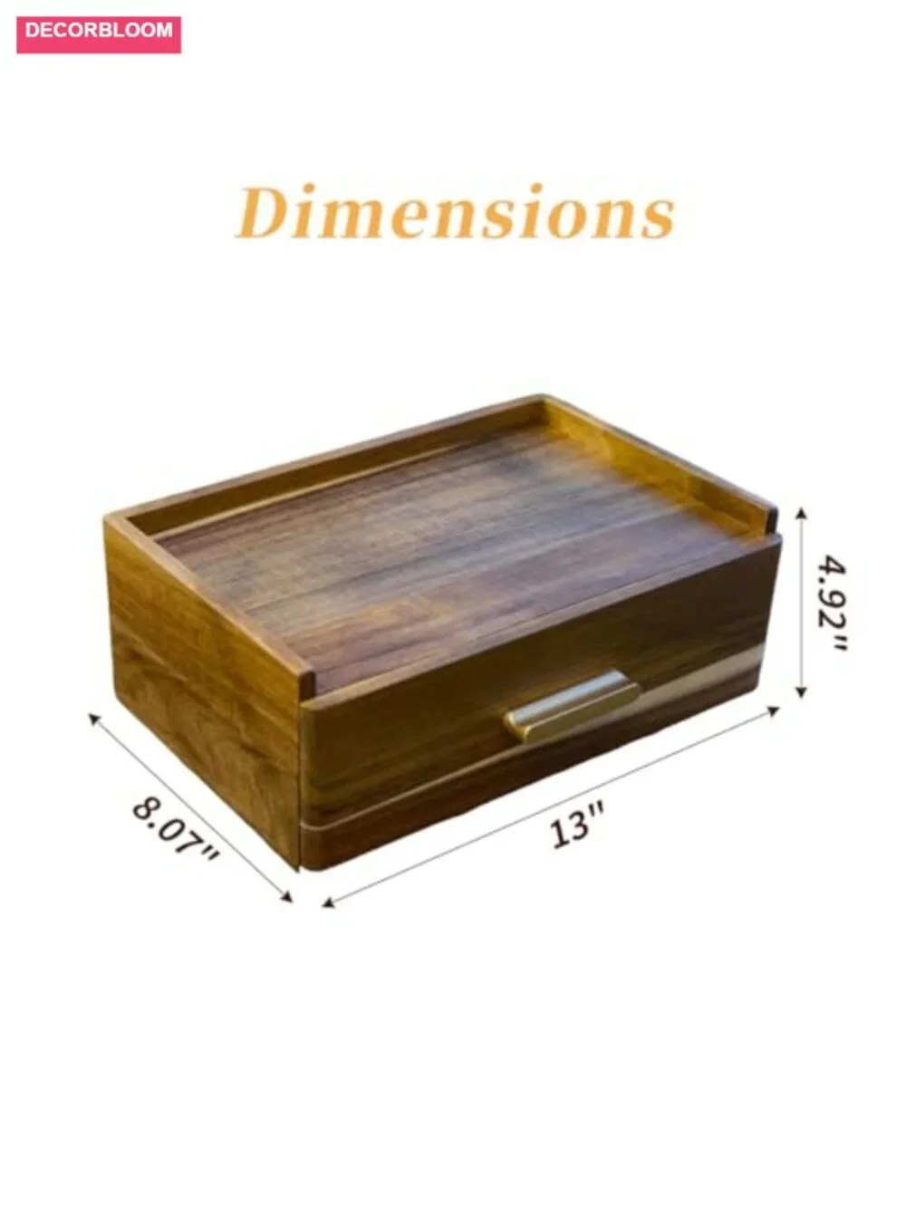 Acacia Wood Tea Bag Organizer with Drawer, Tea Storage Chest